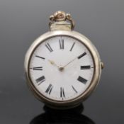 Spindeltaschenuhr im Sterlingsilber- Doppelgehäuse Nr.