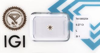 Loser Altschliff-Diamant, 0.27 ct get. Weiß(L)/si1,