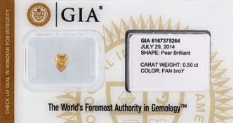 Loser Diamanttropfen, 0.50 ct Natural Fancy Brownish