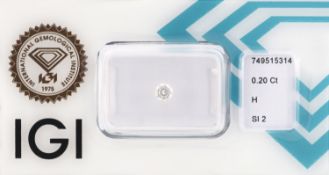 Loser Brillant, 0.20 ct Weiß(H)/si2, eingeschweißt,