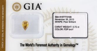 Loser Diamanttropfen, 0.72 ct Natural Fancy Deep Brownish