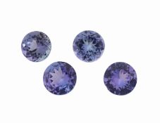 Lot 4 lose rundfacett. Tansanite, zus. ca. 4.02 ct
