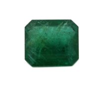 Loser Smaragd, 11.63 ct, oktagonaler Treppenschliff, 15.6