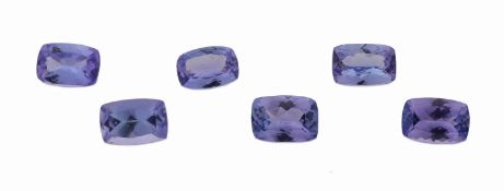 Lot lose Tansanite zus. ca. 3.29 ct, Kissenschliff