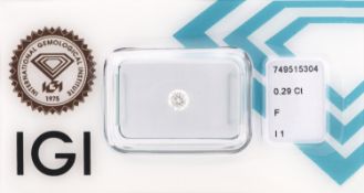 Loser Brillant, 0.29 ct feines Weiß+(F)/p1, eingeschweißt,