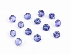 Lot lose Tansanite, zus. ca. 6.12 ct, rundfacett.