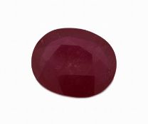 Loser Rubin, ca. 13.32 ct, ovalfacett., ca. 16.98 x 14.20