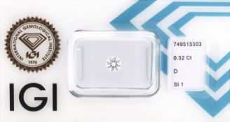 Loser Brillant, 0.32 ct hochfeines Weiß+(D)/ si1,