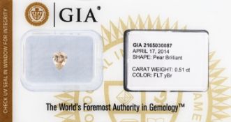 Loser Diamanttropfen, 0.51 ct Natural Fancy Light