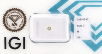 Loser Brillant, 0.22 ct Getönt(N)/vs1, eingeschweißt,