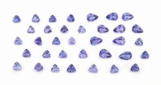 Konvolut lose Tansanite, zus. ca. 14.5 ct, Trillion-Cut,