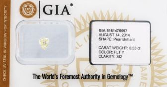 Loser Diamanttropfen, 0.53 ct Natural Fancy Light