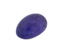 Loser Tansanit, ca. 10.18 ct, ovaler Cabochon,ca. 15.19 x
