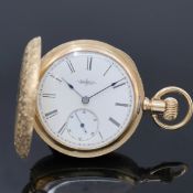 ELGIN Savonette Taschenuhr in GG 585/000, USA um 1890,