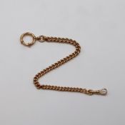 Schwere Taschenuhrkette in RG 585/000, um 1900,