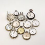 12 Nickel-/Eisen-Taschenuhren verschiedener Marken,