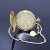 REVUE Savonette Herrentaschenuhr in GG 585/000 an GG