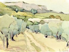 Christel Abresch, 1931 Sulzbach-2011 Neustadt , Aquarell,