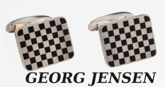 Paar GEORG JENSEN Manschettenknöpfe, 925er Silber, Modell