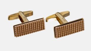 Paar 14 kt Gold Manschettenknöpfe, RG/GG 585/000,