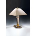 Tischlampe, wohl Italien, 20. Jh., Messing partiell