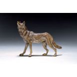 Großer Wolf, Wiener Bronze, signiert Bergmann, 20.Jh.,