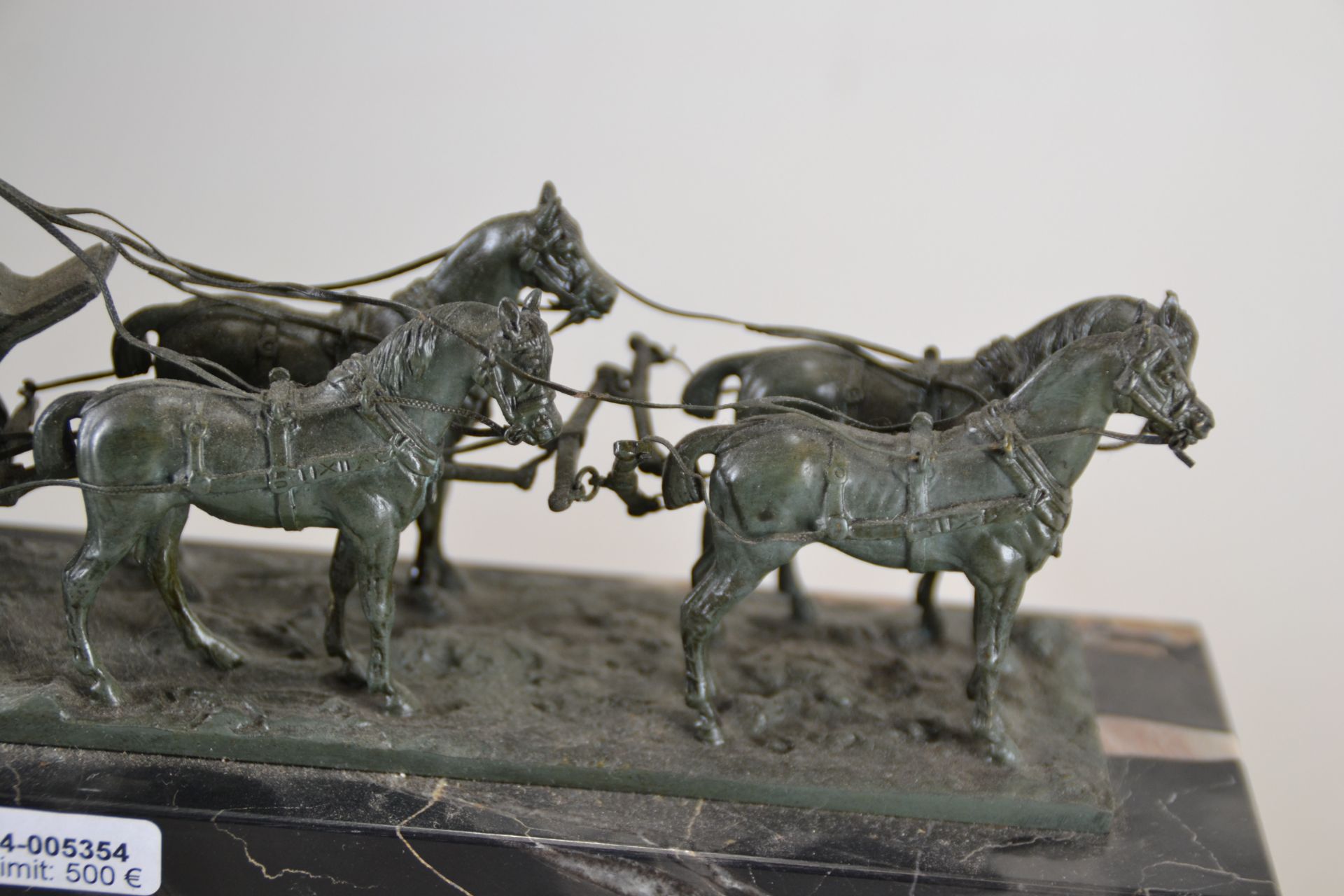 Vierspänner/Kutsche, Wiener Bronze, wohl Bergmann, - Bild 3 aus 8