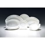 7 Teile Porzellan, Meissen, 20. Jh., weiß, mit 4
