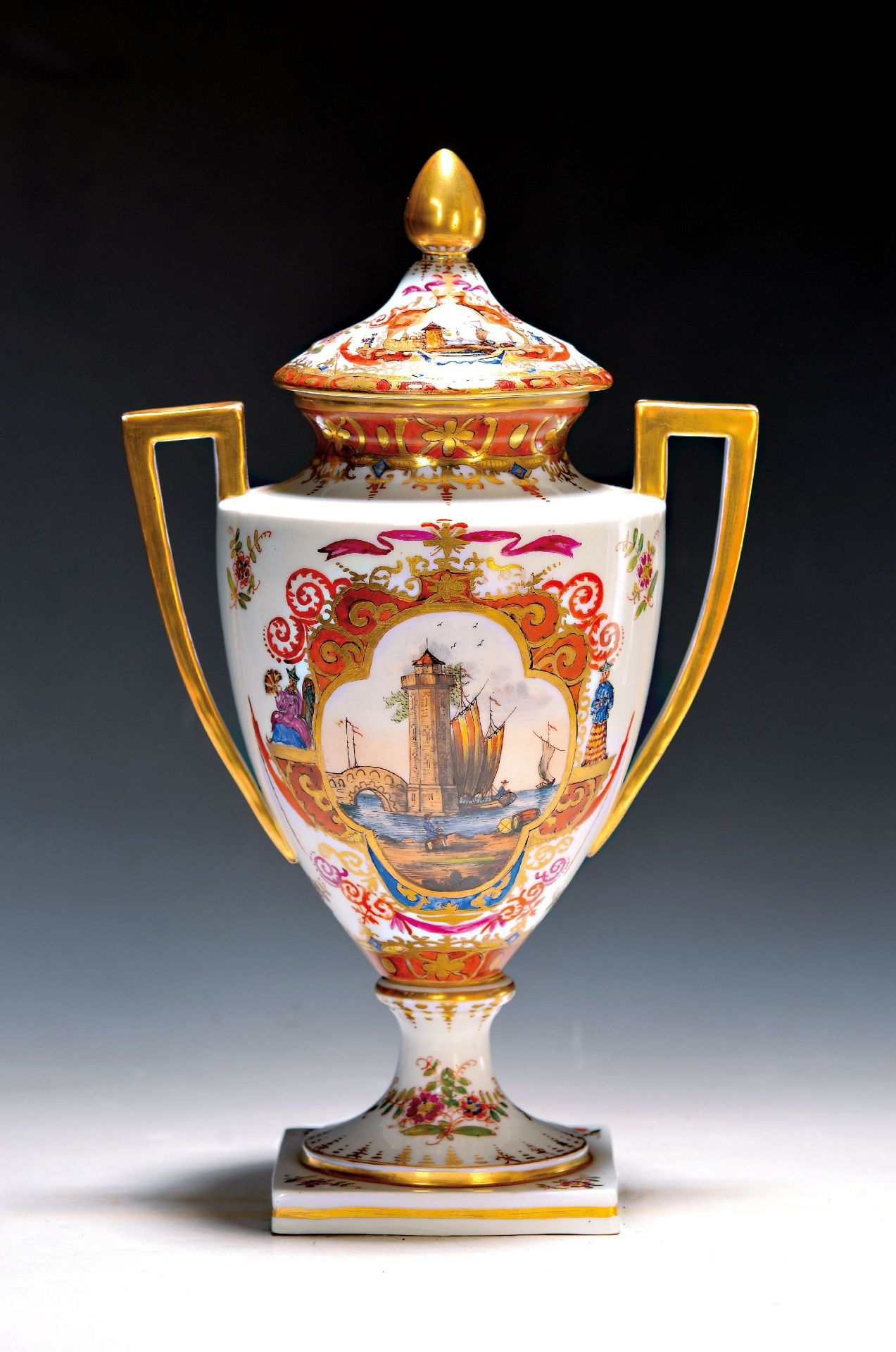 Amphorenvase im 'Meissenstil', wohl Helene Wolfsohn,