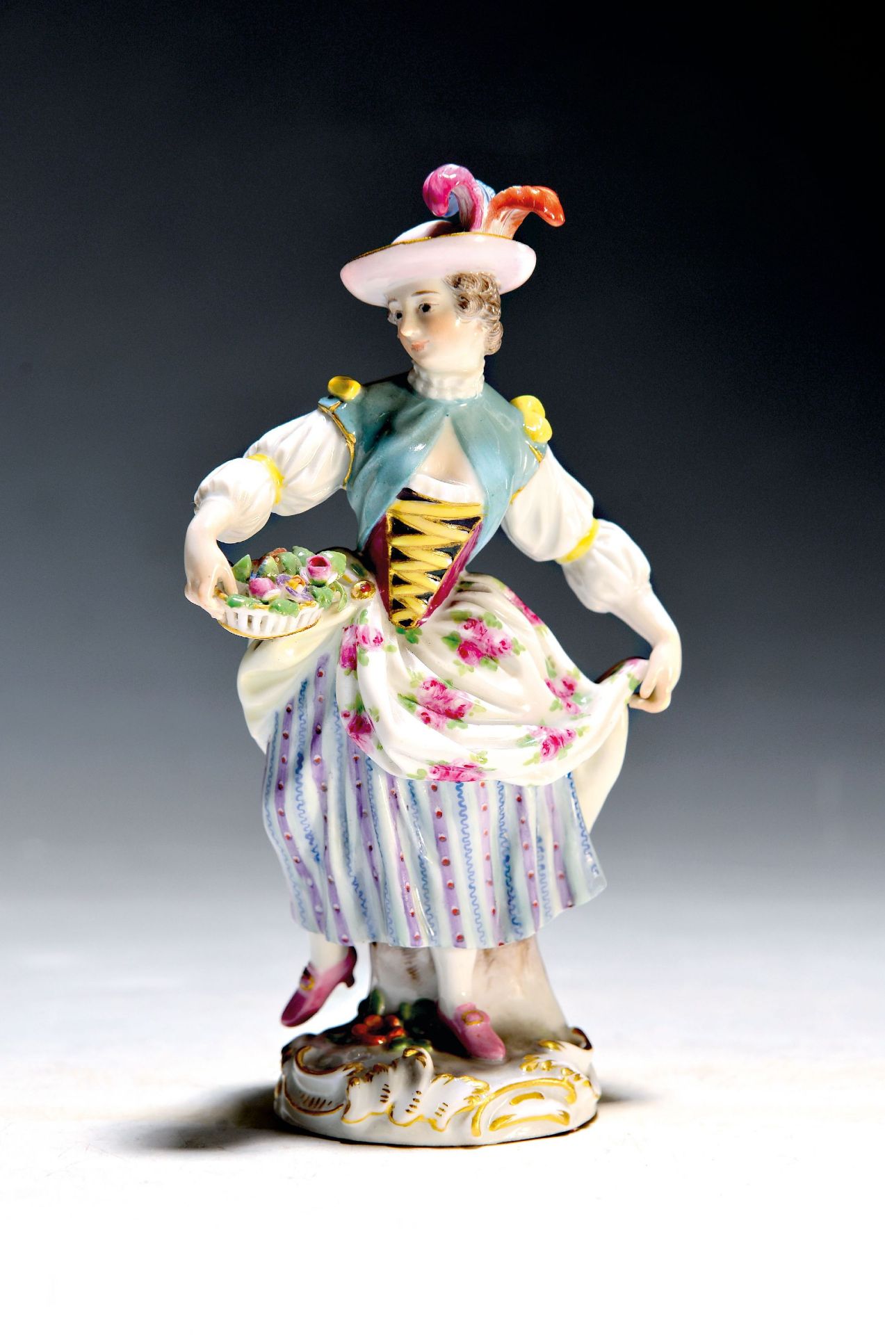 Porzellanfigur, Meissen, 1880 - 1924, Mädchen mit