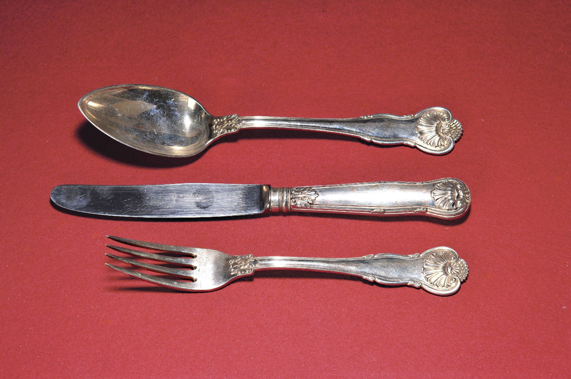 9-tlg. preußisches Besteckset, I. Wagner & Sohn, Berlin,