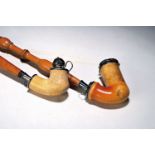 Zwei Meerschaumpfeifen aus dem Besitz der Familie Tolstoy,