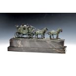 Vierspänner/Kutsche, Wiener Bronze, wohl Bergmann,