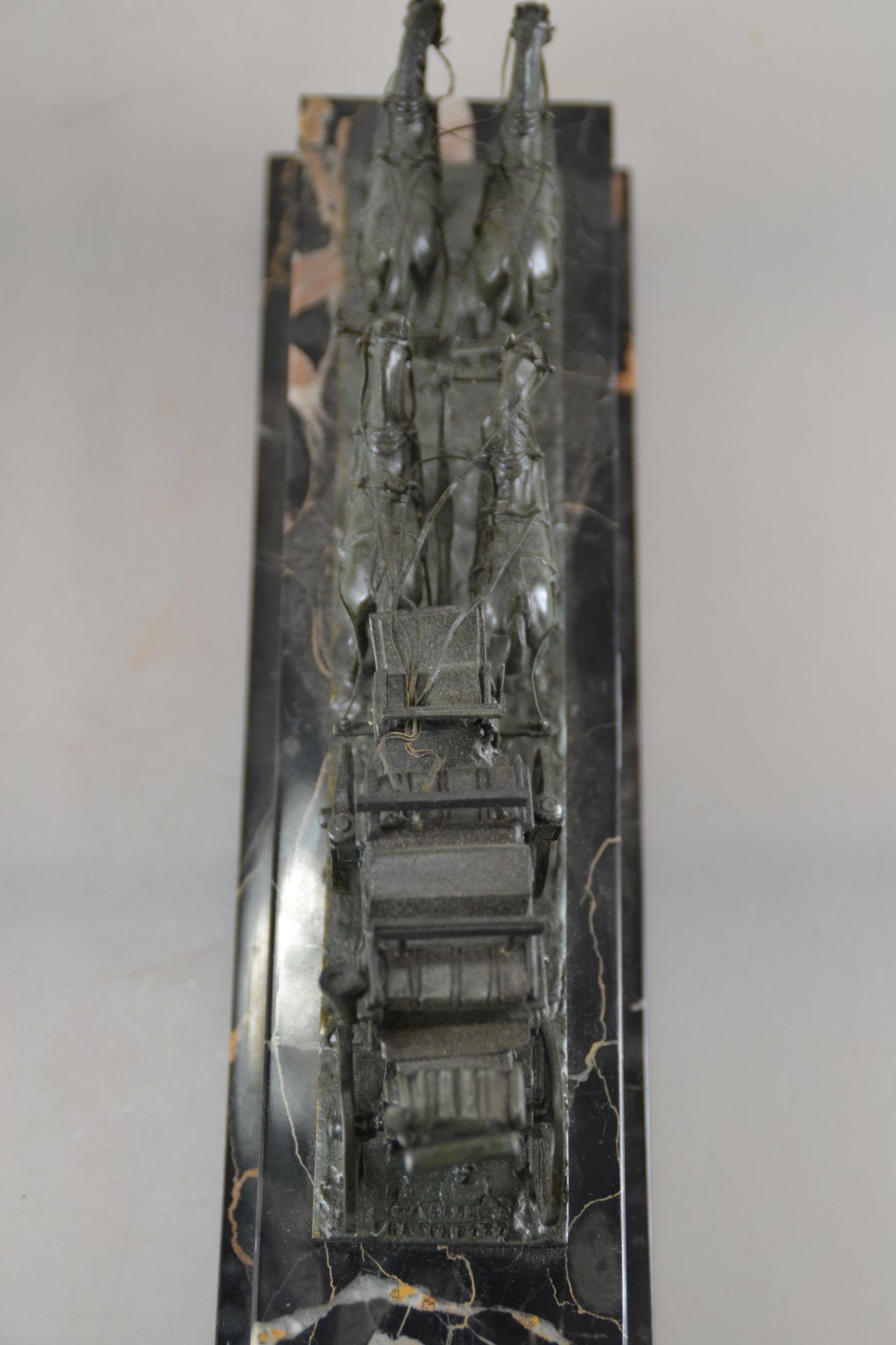 Vierspänner/Kutsche, Wiener Bronze, wohl Bergmann, - Bild 5 aus 8