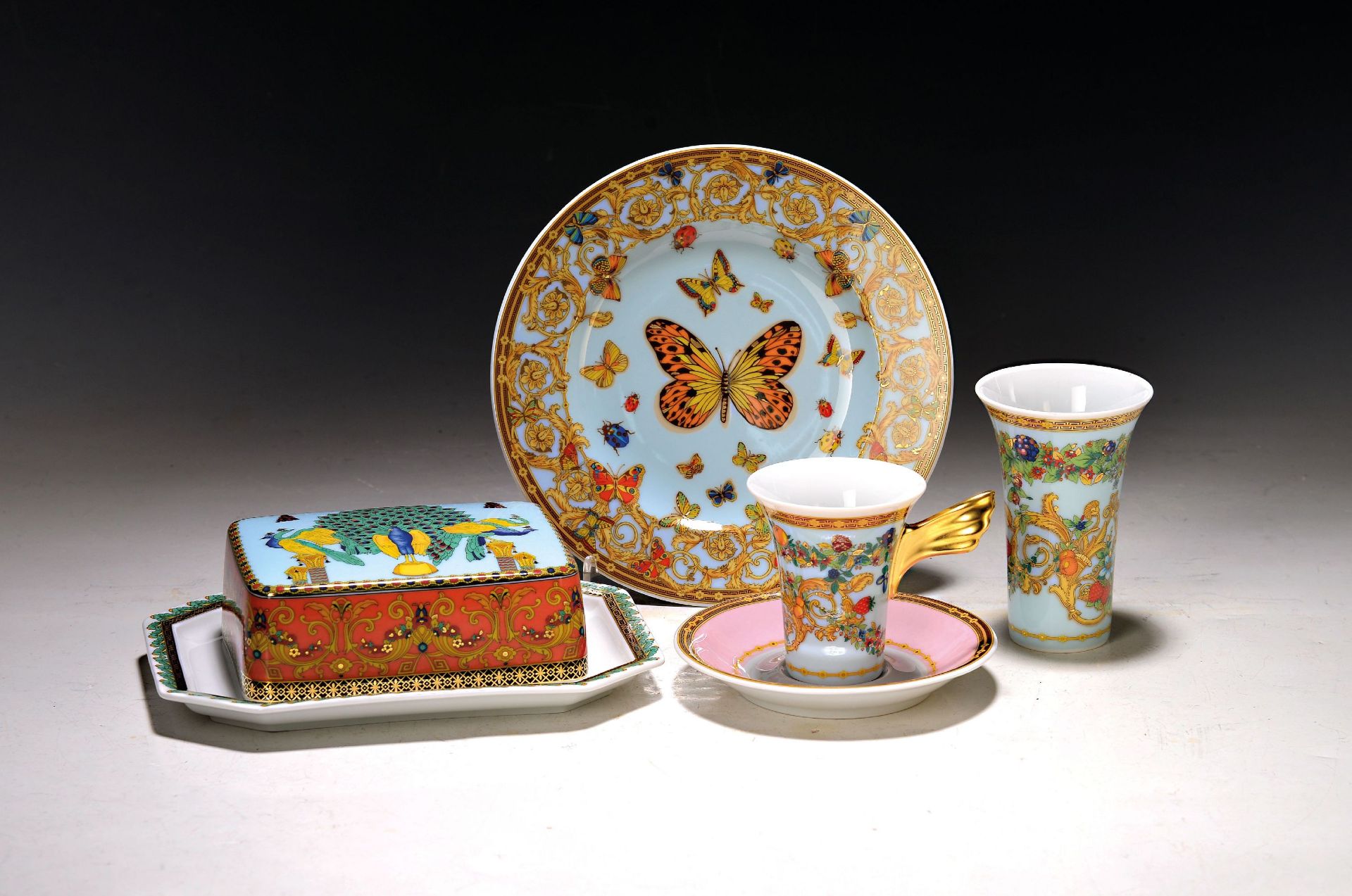 Vier Teile Versace, Rosenthal, Le Jardin de Versace: Vase