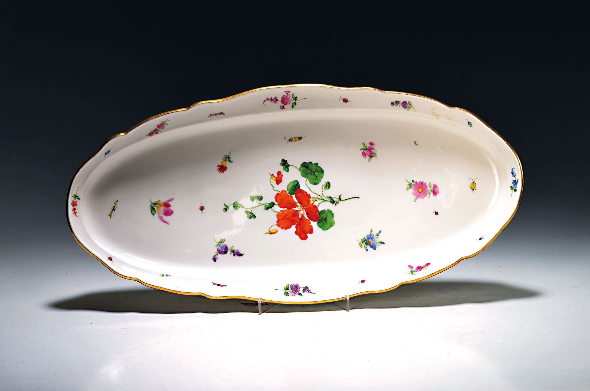 Ovale Platte, Meissen, Knaufzeit, um 1890, 1. Wahl,