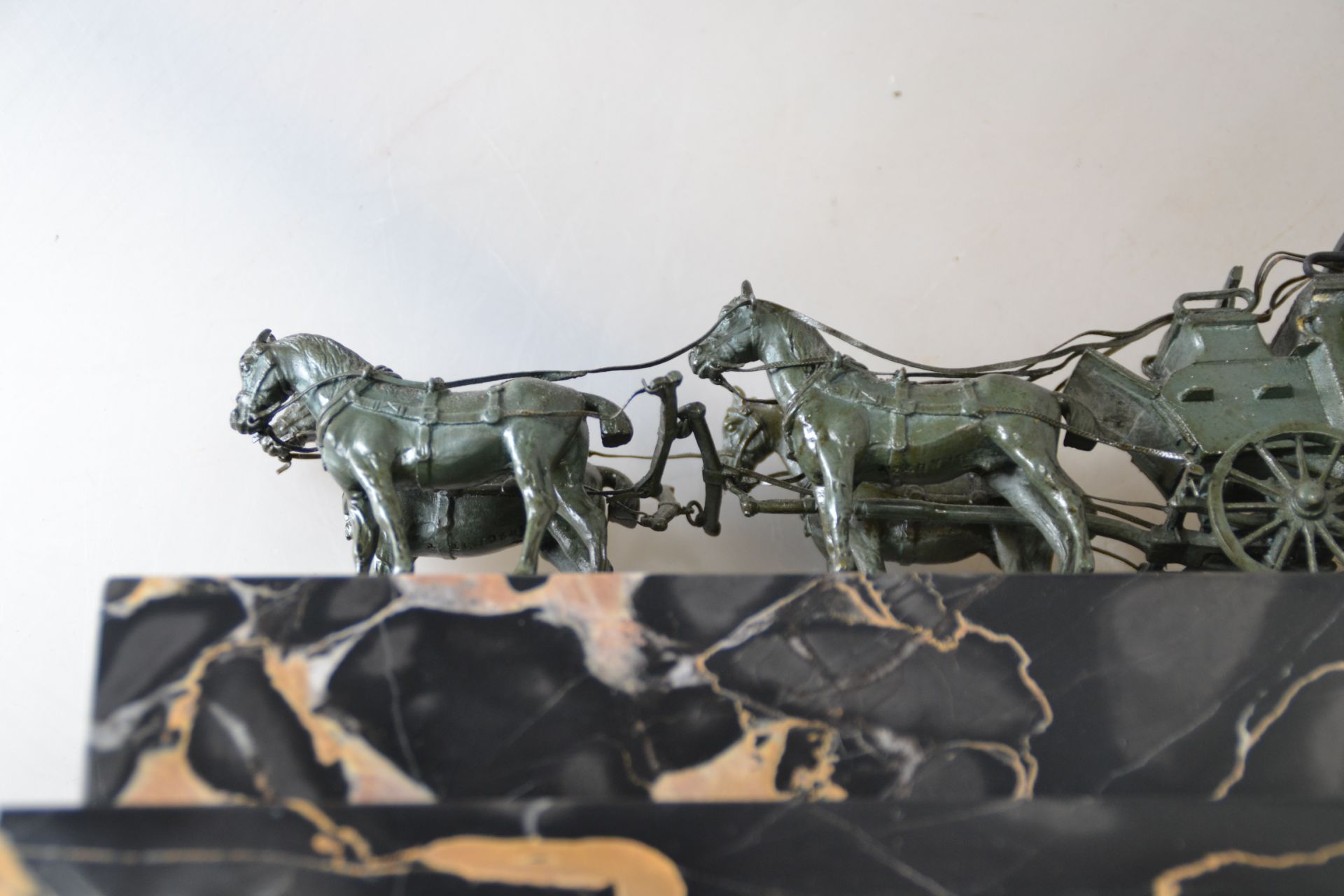 Vierspänner/Kutsche, Wiener Bronze, wohl Bergmann, - Bild 6 aus 8