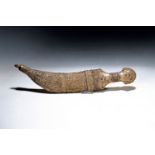 Krummdolch/Jambiya, arabisch, wohl Jemen, Silbergriff und