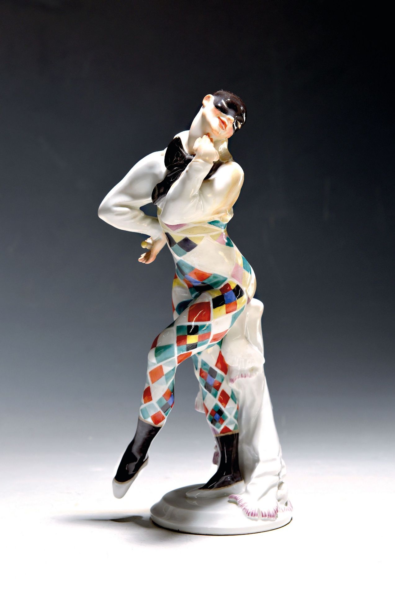 Porzellanfigur, Bajazzo, Meissen, 20. Jh., Entwurf Paul