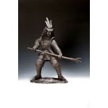 Große Skulptur eines Samurai, Japan, 20.Jh.,