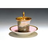 Tasse mit Untertasse, deutsch, KPM Berlin, Mitte 19. Jh.,