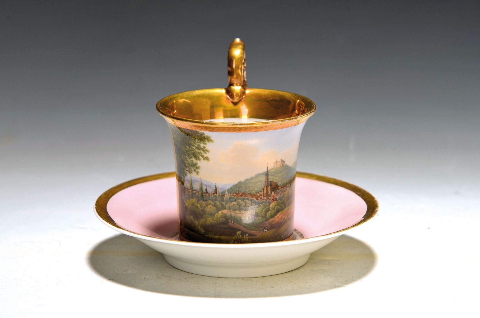 Tasse mit Untertasse, deutsch, KPM Berlin, Mitte 19. Jh.,