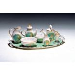 7tlg. Miniatur-Set, Spode, Bone-China/Knochenporzellan,