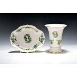 Vase und Schale, Meissen, 20. Jh., 1. Wahl, Dekor