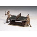 Katzen beim Ping Pong, Wiener Bronze, signiert Bergmann,
