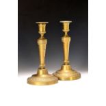 Paar Kerzenleuchter, Frankreich, um 1890, Messing,