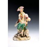 Porzellangruppe, Meissen, um 1750/90 Schäfer mit