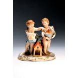 Porzellangruppe, Meissen, um 1850-1924, Puttenpaar mit