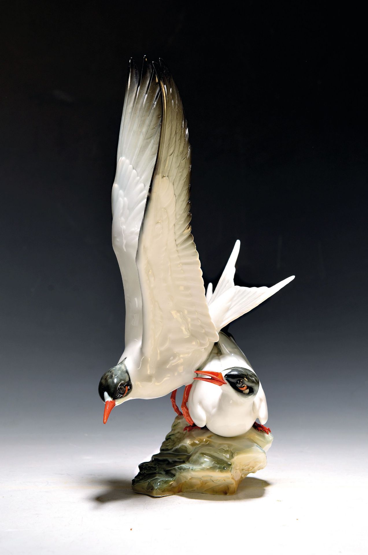 Porzellanfigur Möwenpaar, Hutschenreuther, Kunstabteilung,
