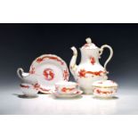 Kaffeeservice, Meissen, 20. Jh., 1. Wahl, Dekor roter